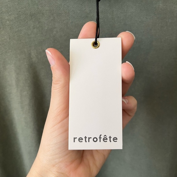 NWT RETROFETE Desreen Asymmetrical Sweater Dress in Army Green Women's Size XS - Picture 9 of 16